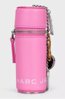 Pink leather case with pendant