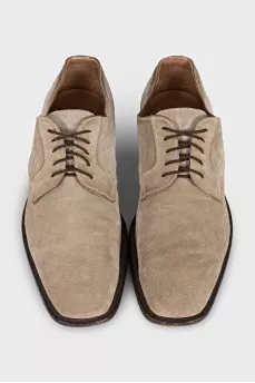 Men's suede square toe shoes