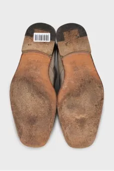 Men's suede square toe shoes