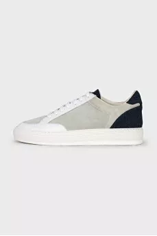 Men's gray perforated sneakers