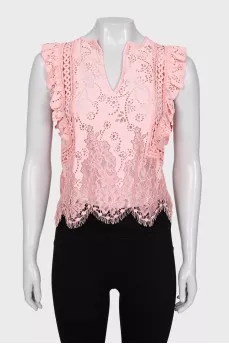 Pink lace blouse