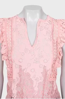 Pink lace blouse
