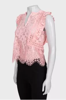 Pink lace blouse