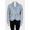Denim jacket with turn-down collar