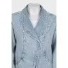Denim jacket with turn-down collar