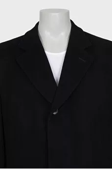 Men's straight wool coat with buttons