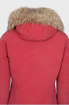 Down jacket decorated with fur