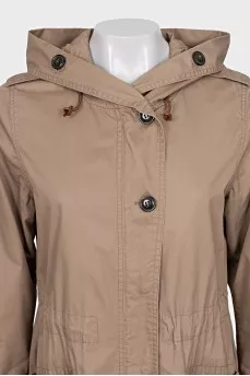 Fitted cloak with a hood