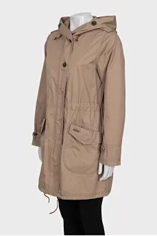 Fitted cloak with a hood