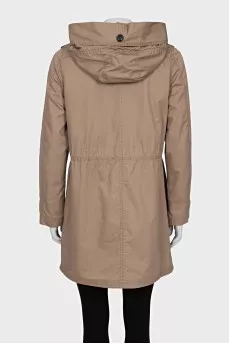 Fitted cloak with a hood