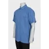 Men's blue linen shirt
