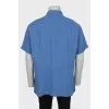 Men's blue linen shirt