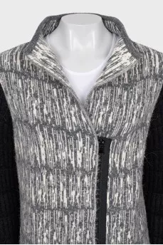 Long cardigan with a zipper