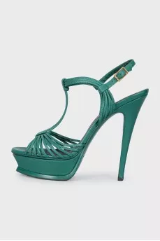 Tribute leather heeled sandals