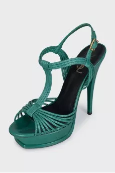 Tribute leather heeled sandals