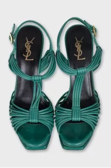 Tribute leather heeled sandals