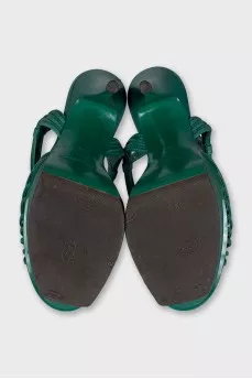 Tribute leather heeled sandals