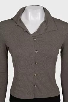 Brown button-down sweater