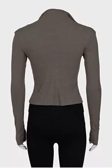 Brown button-down sweater