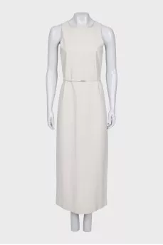 Fitted dress with zipper and hook closure