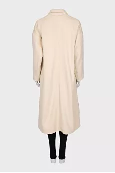 Beige wool and cashmere coat