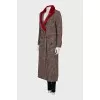 Coat with a plaid fur collar
