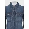 Denim shirt with ties
