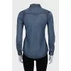 Denim shirt with ties