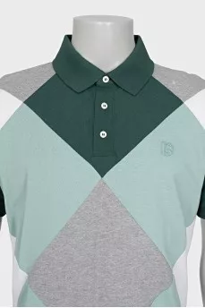 Men's green button-down polo shirt
