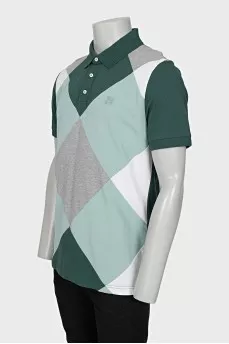 Men's green button-down polo shirt