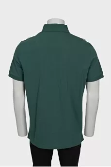 Men's green button-down polo shirt