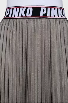 Pleated skirt with mesh