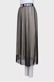 Pleated skirt with mesh