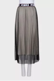 Pleated skirt with mesh