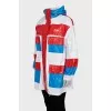 Long windbreaker with a hood