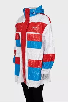 Long windbreaker with a hood