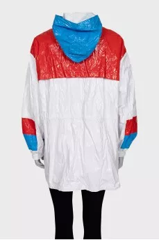 Long windbreaker with a hood