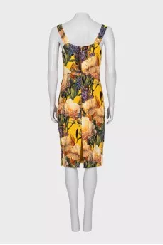 Yellow dress with floral print
