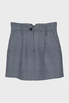 Houndstooth print zippered skirt