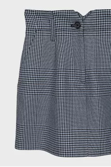 Houndstooth print zippered skirt