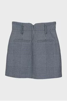 Houndstooth print zippered skirt