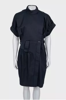 Blue dress with puff sleeves