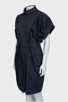 Blue dress with puff sleeves