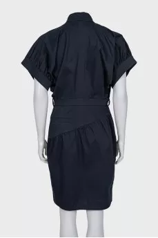Blue dress with puff sleeves