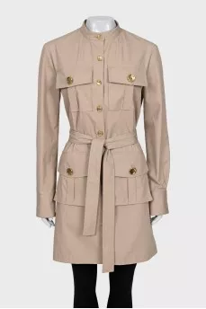 Dress with patch pockets