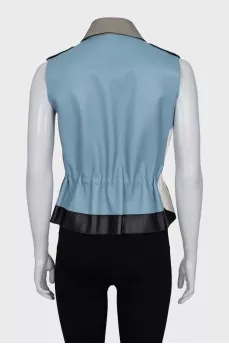 Leather vest with colored inserts
