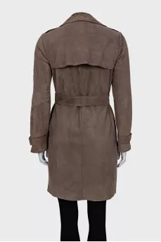 Brown coat with a belt