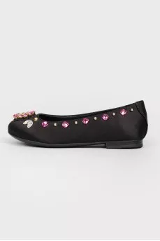 Baby ballet shoes with large rhinestones with tag