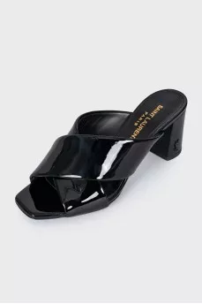 Patent leather mules