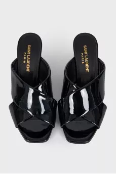 Patent leather mules